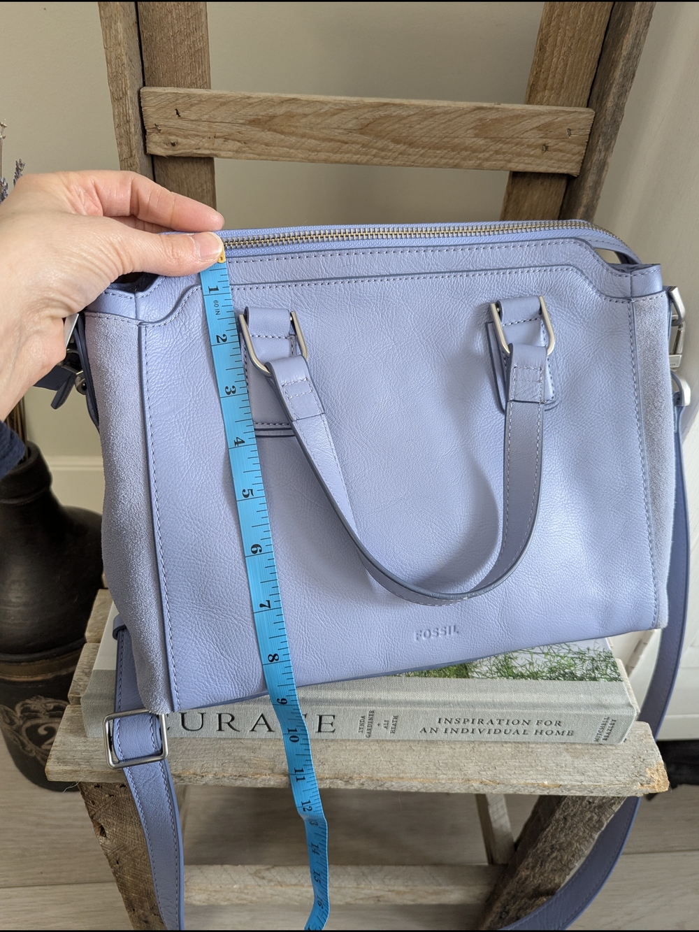 Fossil Leather Satchel with Removable Crossbody Strap - Picture 12 of 14
